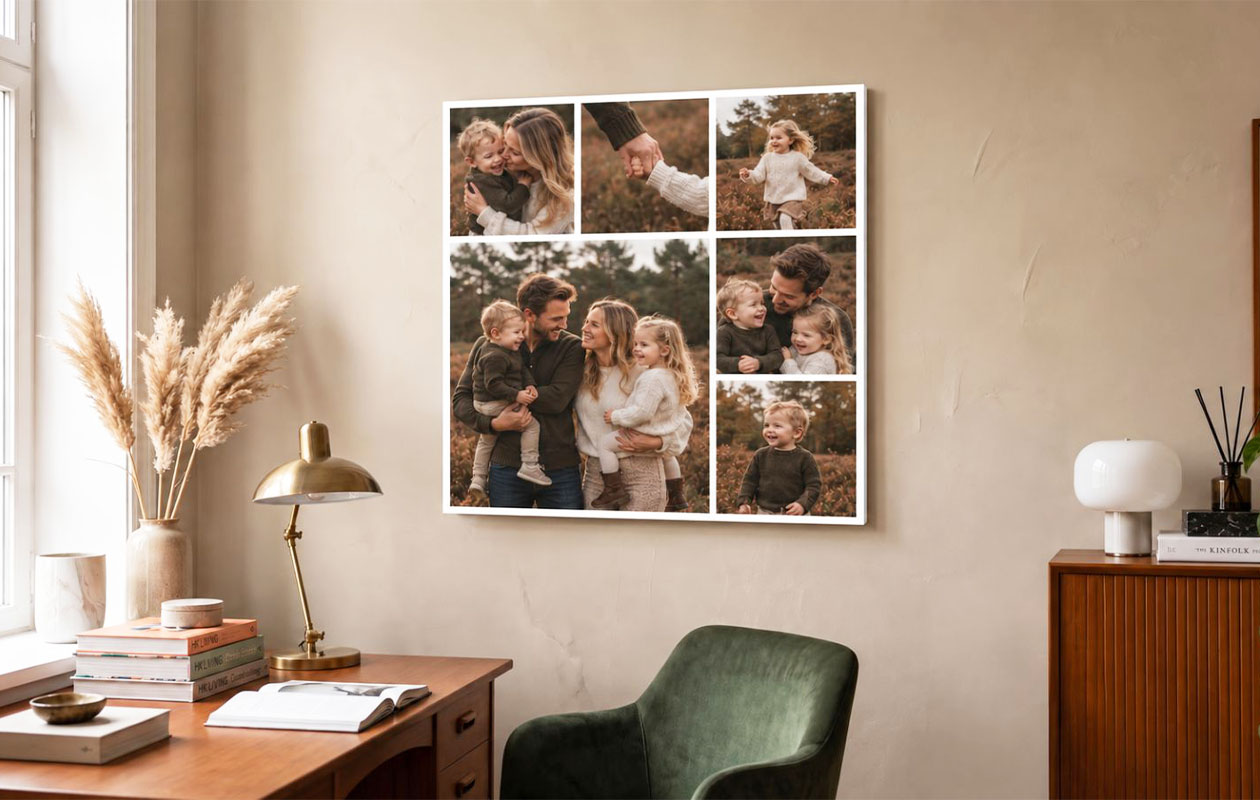 Collage photo personnalisée sur toile (40 x 40 cm)