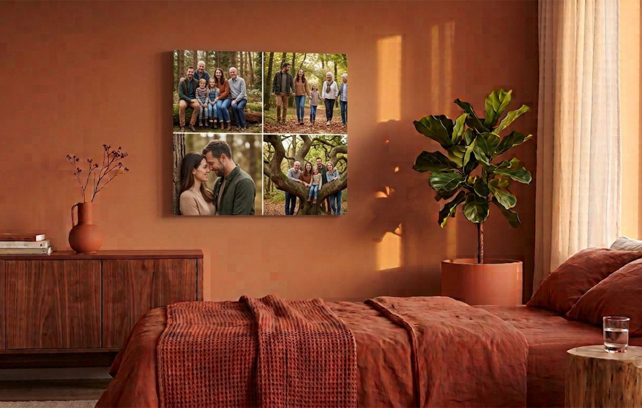 Collage photo personnalisée sur toile (40 x 40 cm)