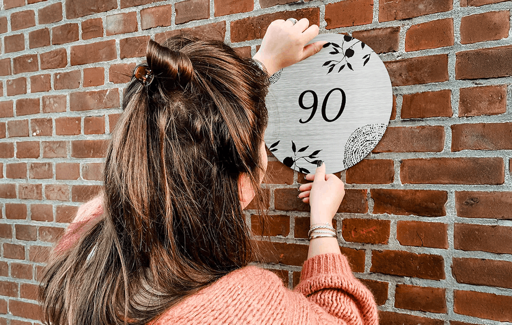 Panneau de Num&#xE9;ro de Maison personnalis&#xE9; (&#xF8; 20cm)