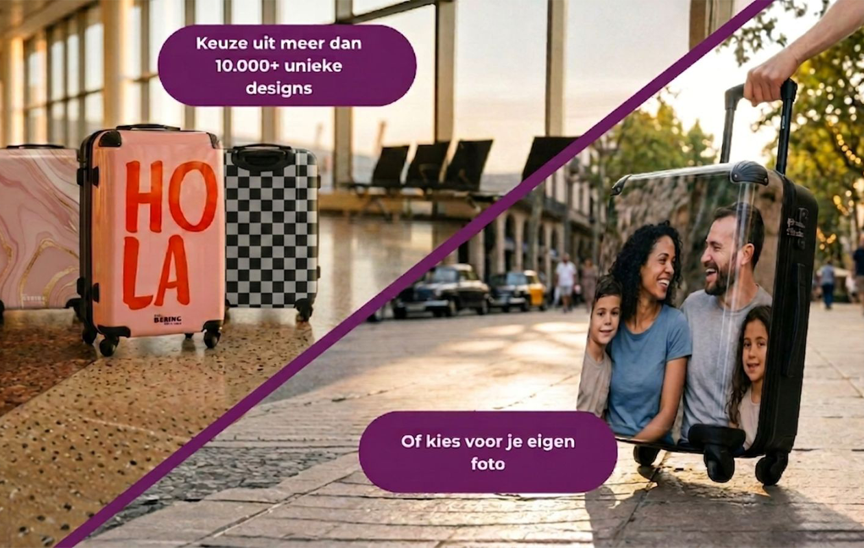 €65 korting op reiskoffer (67x23x25) of ruimbagage (77x51.5x28)
