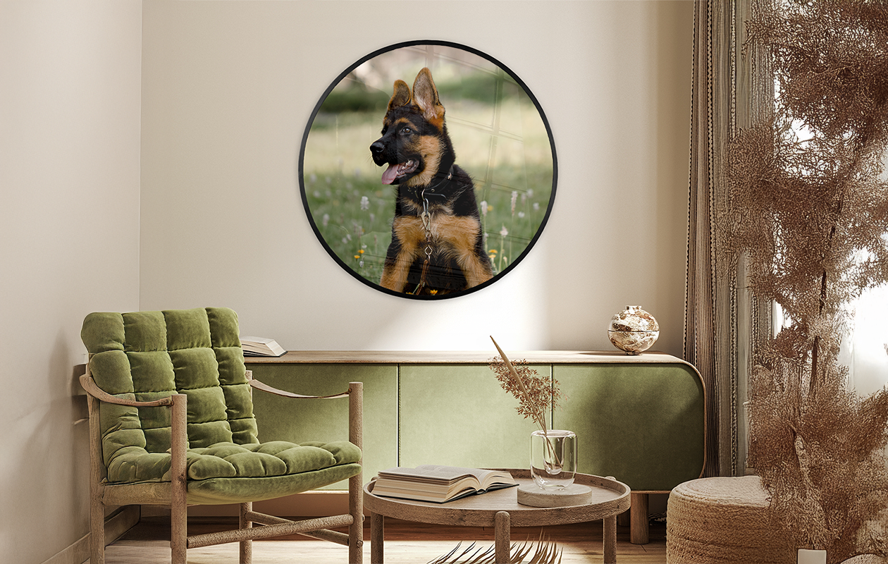 Kortingsvoucher van €40 voor een ronde fotolijst met eigen foto