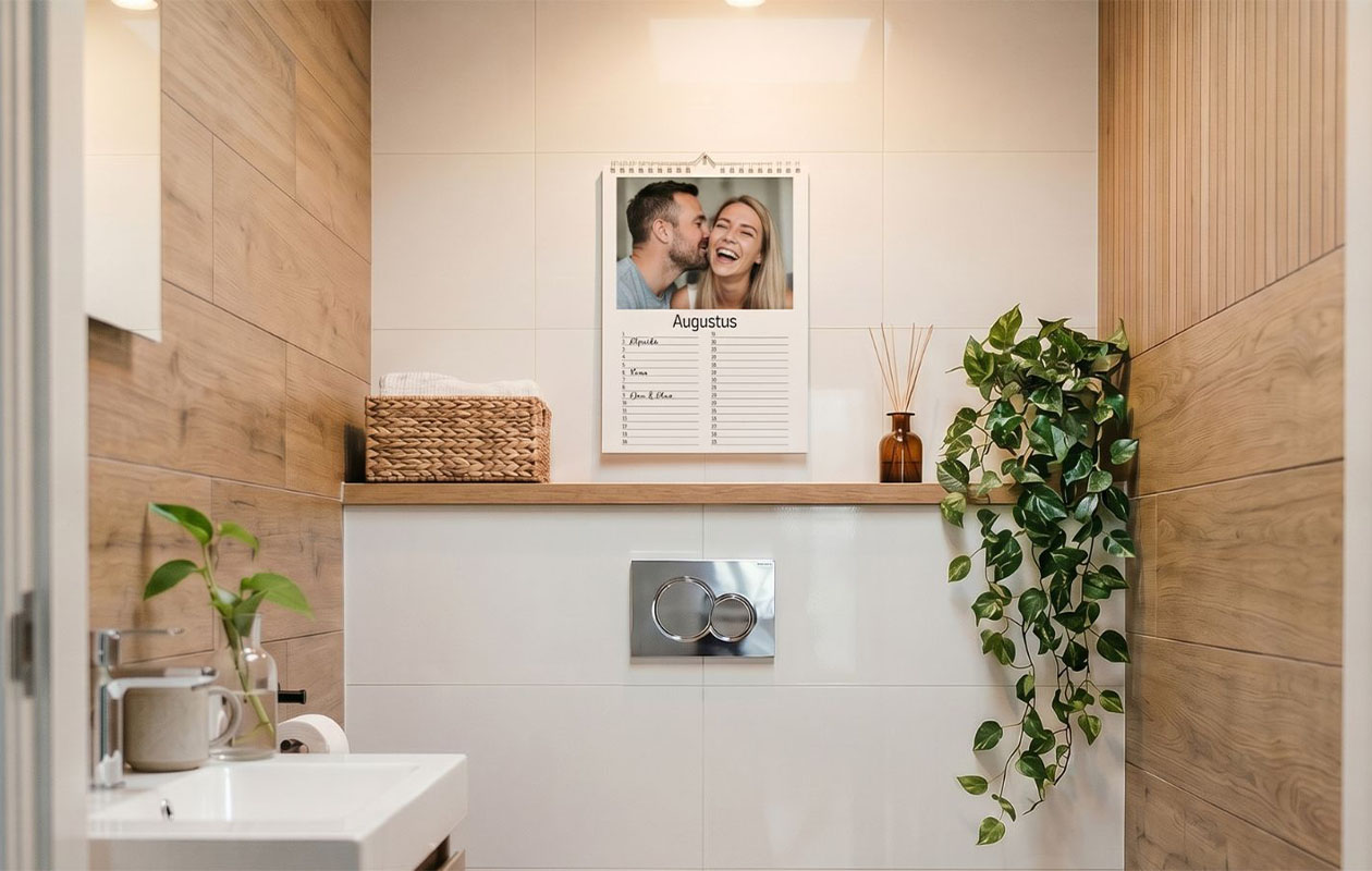 Gepersonaliseerde verjaardagskalender met eigen foto's (A4 formaat)