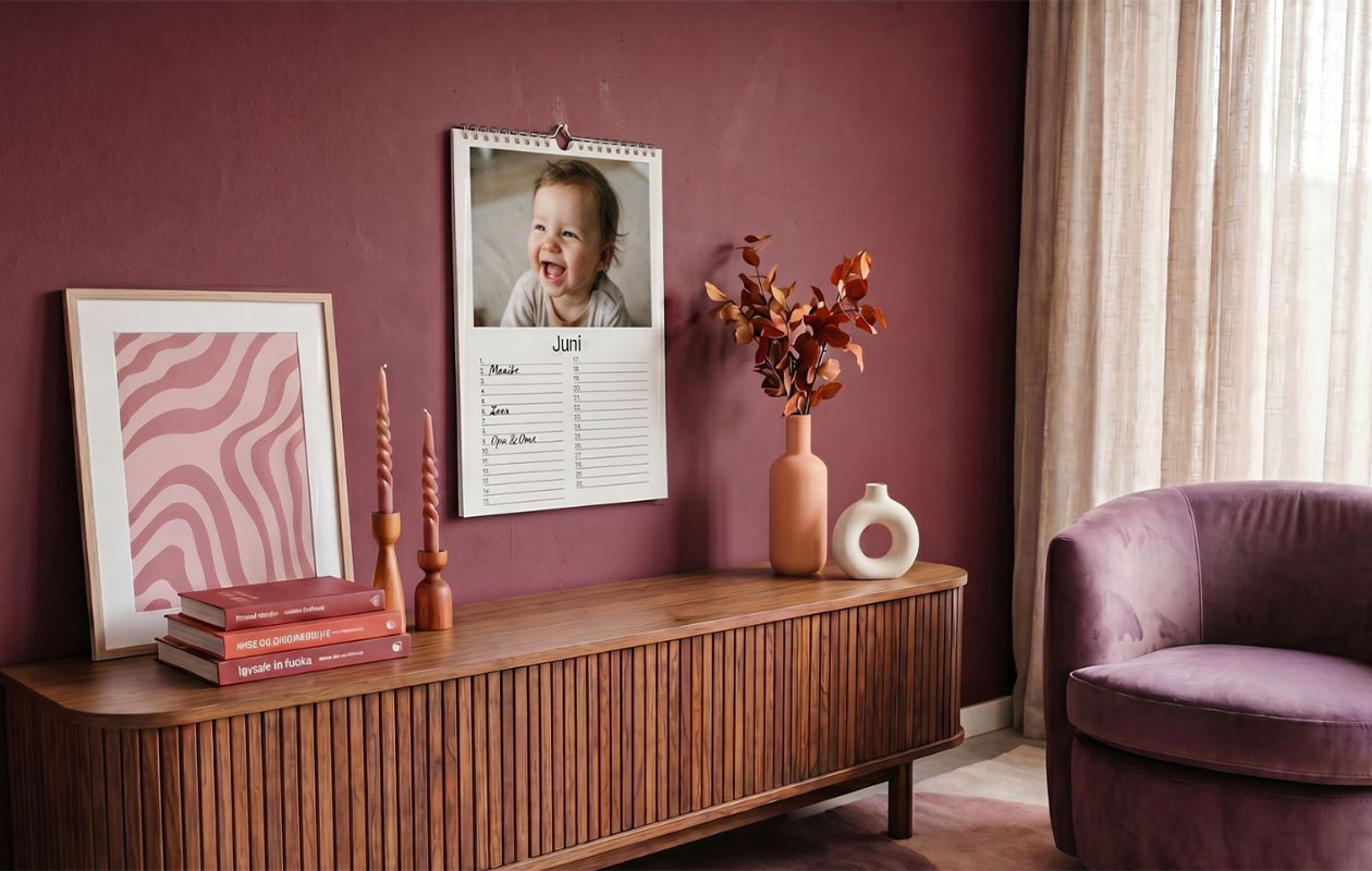 Gepersonaliseerde verjaardagskalender met eigen foto's (A4 formaat)