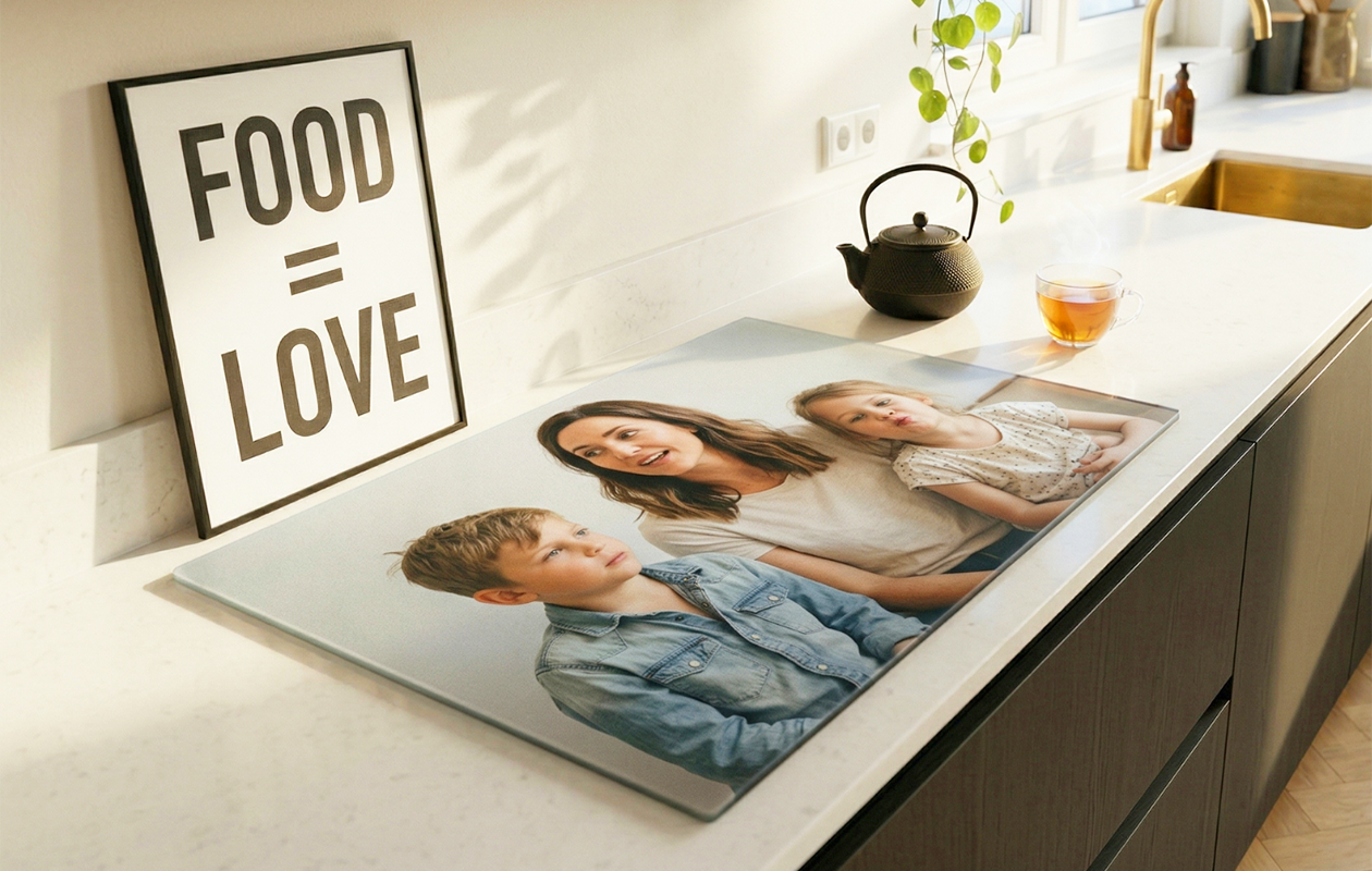€55 korting op een inductiebeschermer met eigen foto (keuze uit 50 maten)