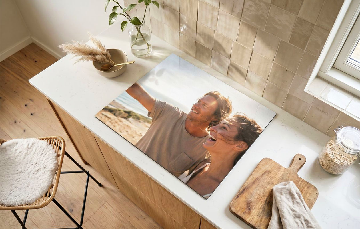 €55 korting op een inductiebeschermer met eigen foto (keuze uit 50 maten)