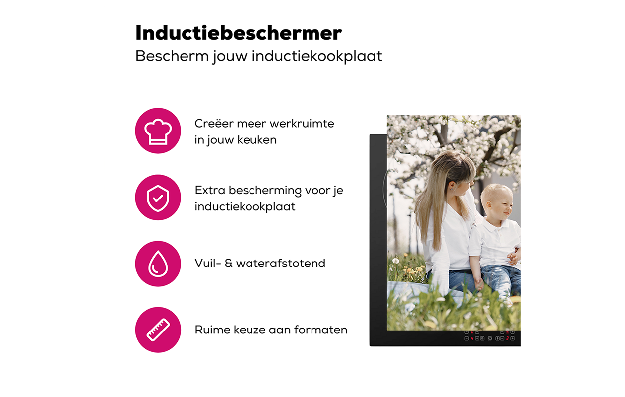 Ontvang €55 korting op een inductiebeschermer met foto (kies uit 50 formaten)