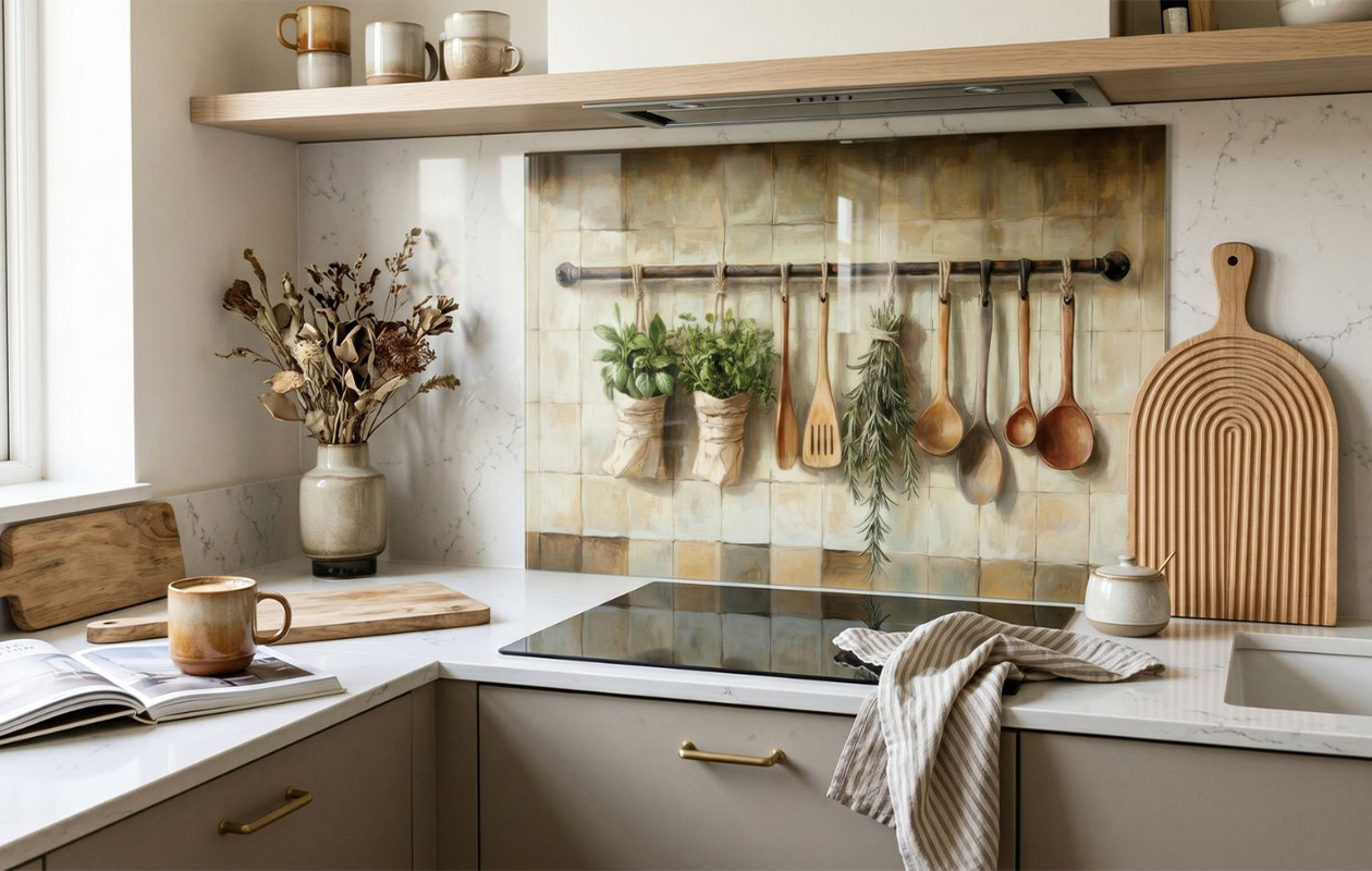 Ontvang €70 korting op een spatscherm voor in de keuken (keuze uit 2000+ designs)