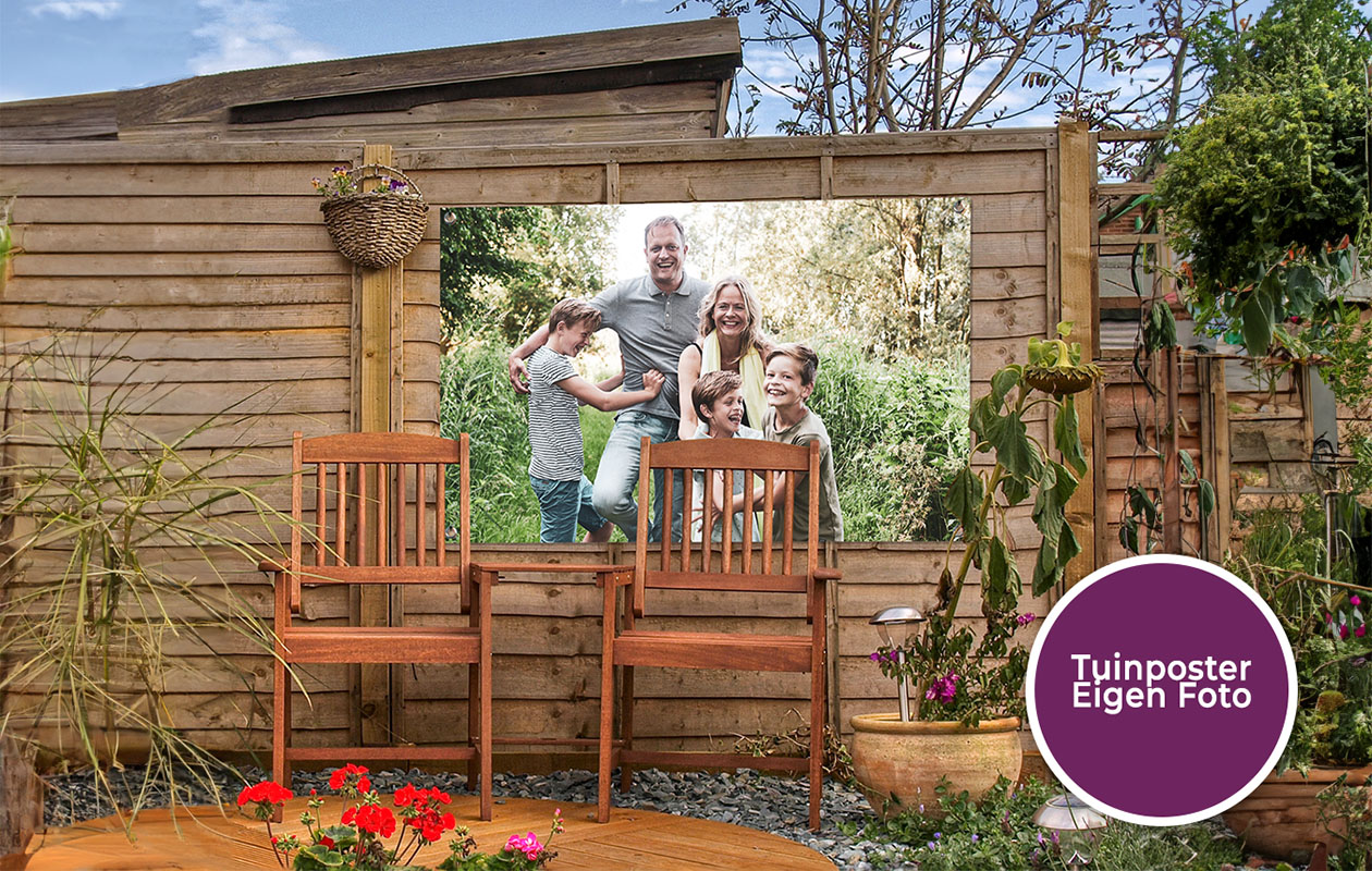 Ontvang €49 korting op een tuinposter naar keuze (120 x 80 cm)