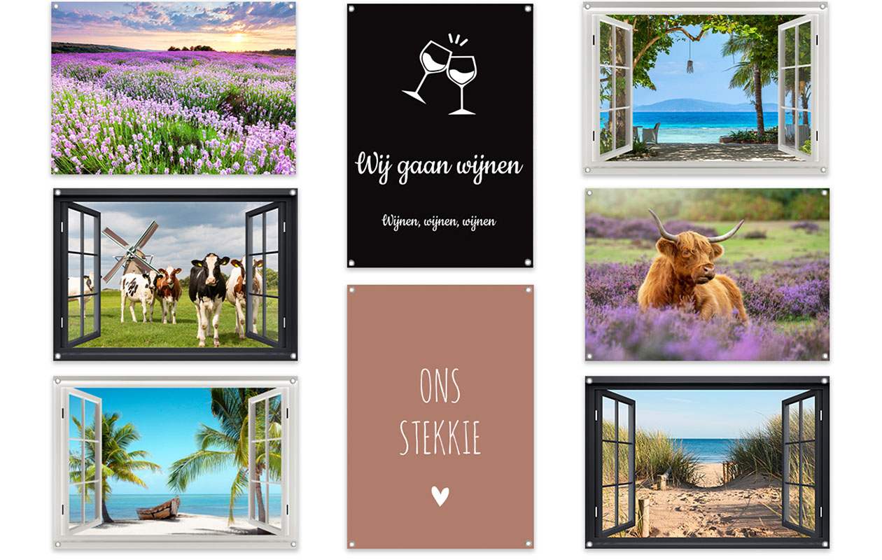 Ontvang €49 korting op een tuinposter naar keuze (120 x 80 cm)