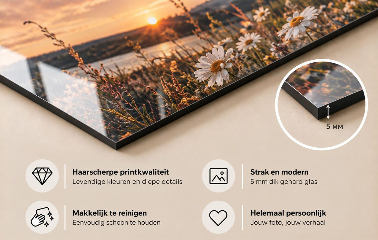 XXL Foto op plexiglas (120 x 80 cm) – Ontvang €130 korting