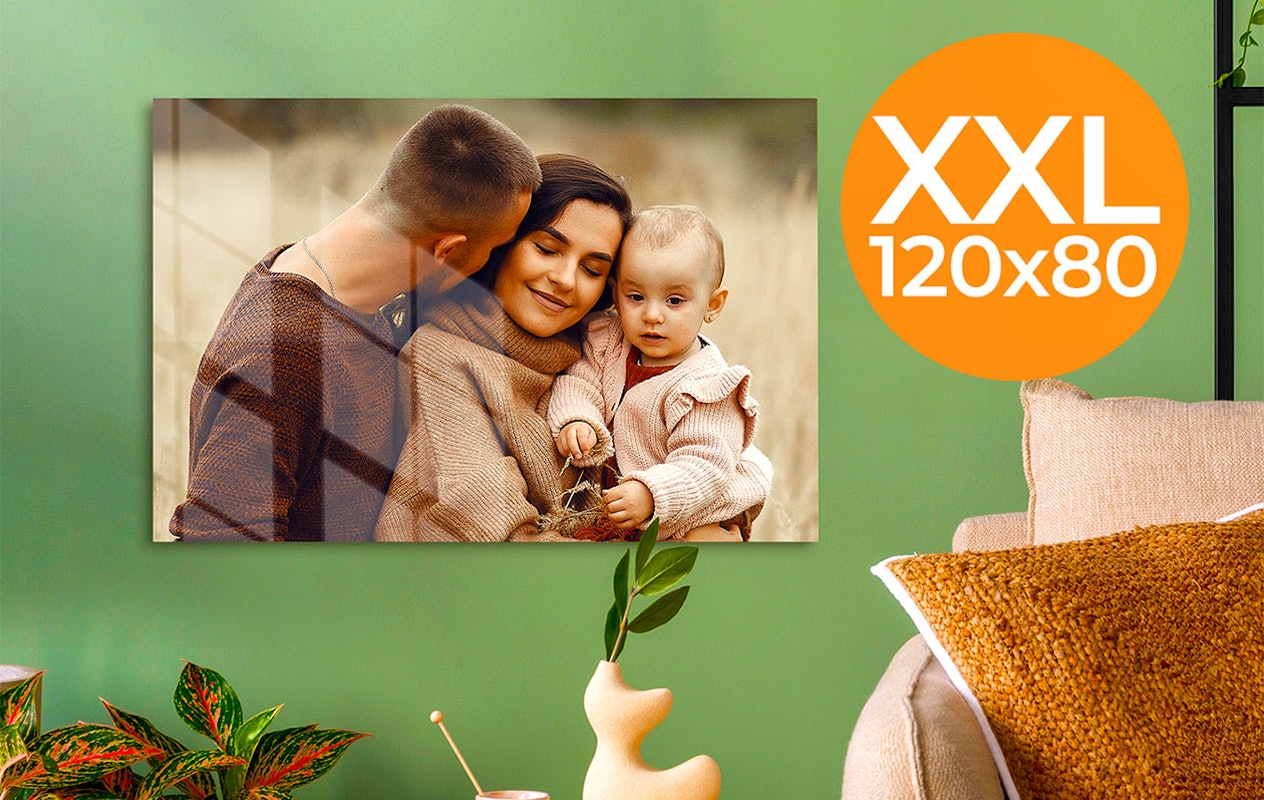 Bon d'achat d'une valeur de 130 € pour une photo sur plexiglas XXL (120 x 80 cm)