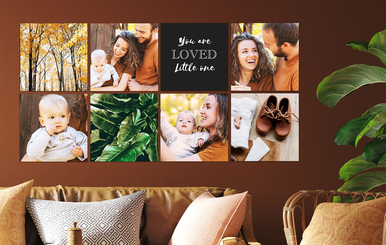 Ontvang €110 korting op 8 wandvierkanten met jouw foto's