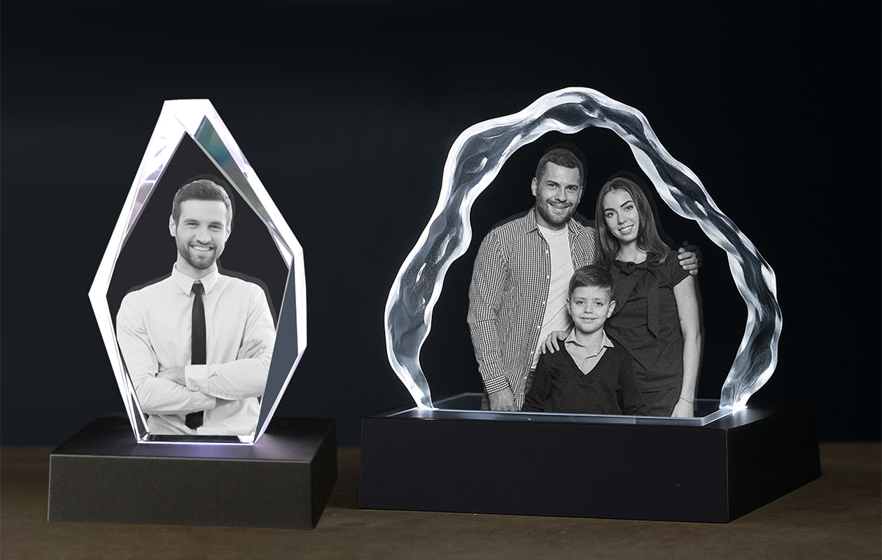 Ontvang €65 korting voor een 3D-foto in kristal