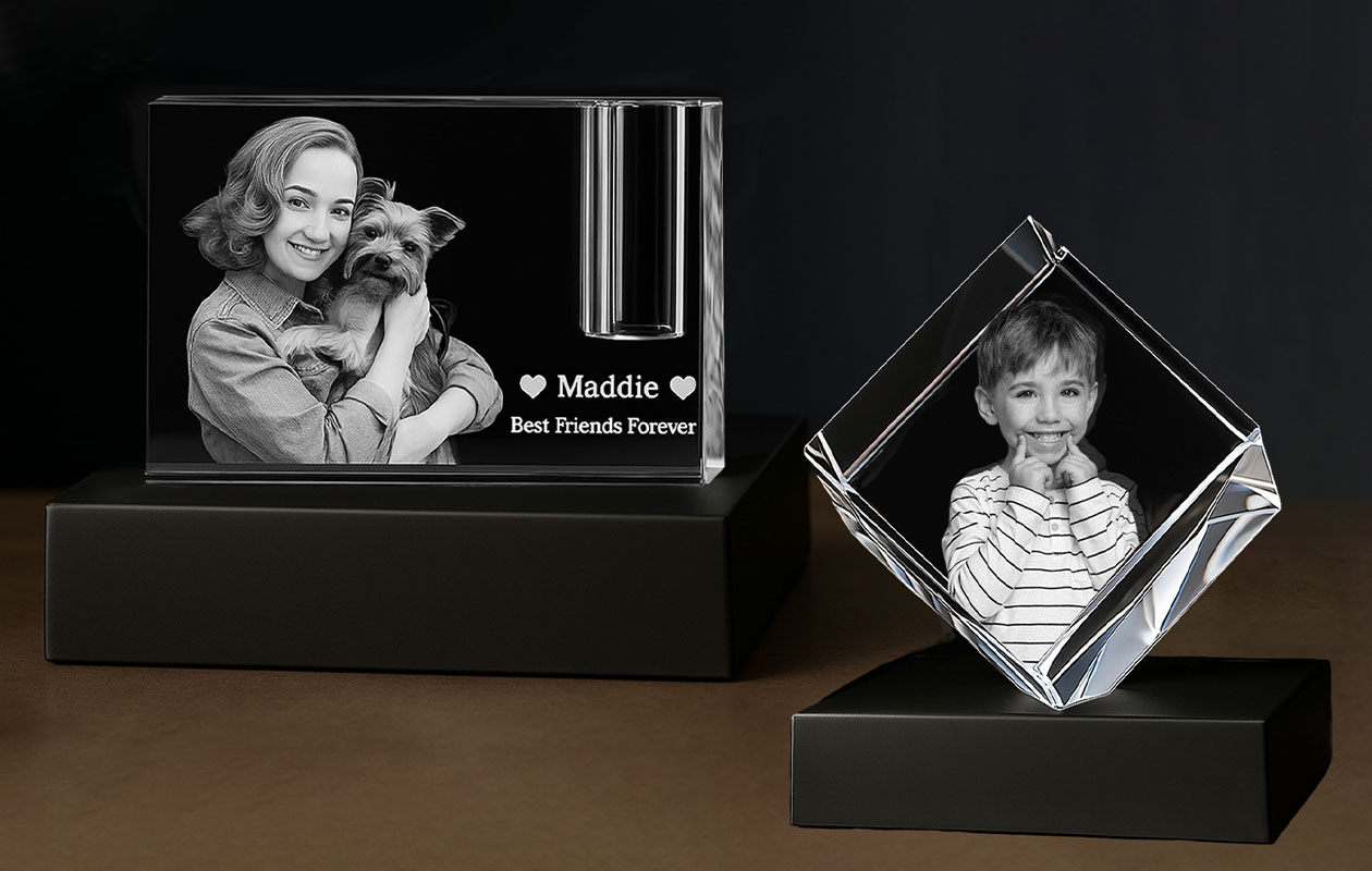 Ontvang €65 korting voor een 3D-foto in kristal