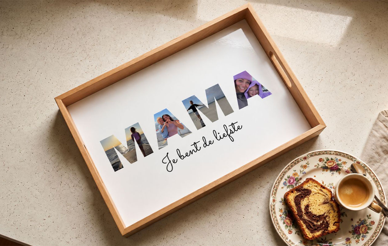 Ontvang €50 korting op een dienblad - Keuze uit eigen foto of 1000+ designs