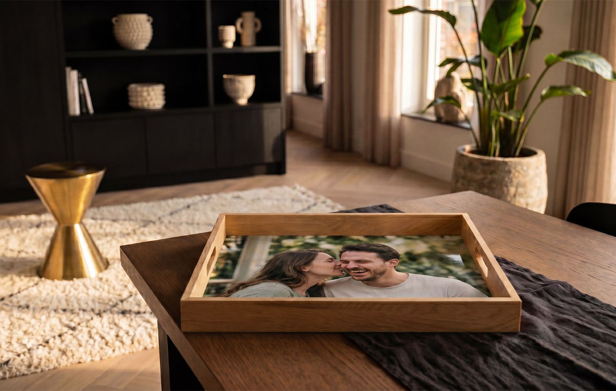Ontvang €50 korting op een dienblad - Keuze uit eigen foto of 1000+ designs