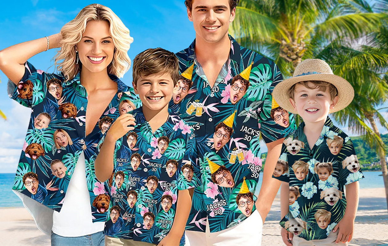 Ontvang €40 korting op een gepersonaliseerd Hawaii shirt