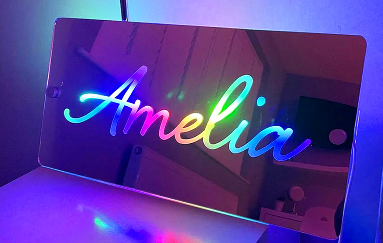 Ontvang €40 korting op je gepersonaliseerde LED-neonspiegel