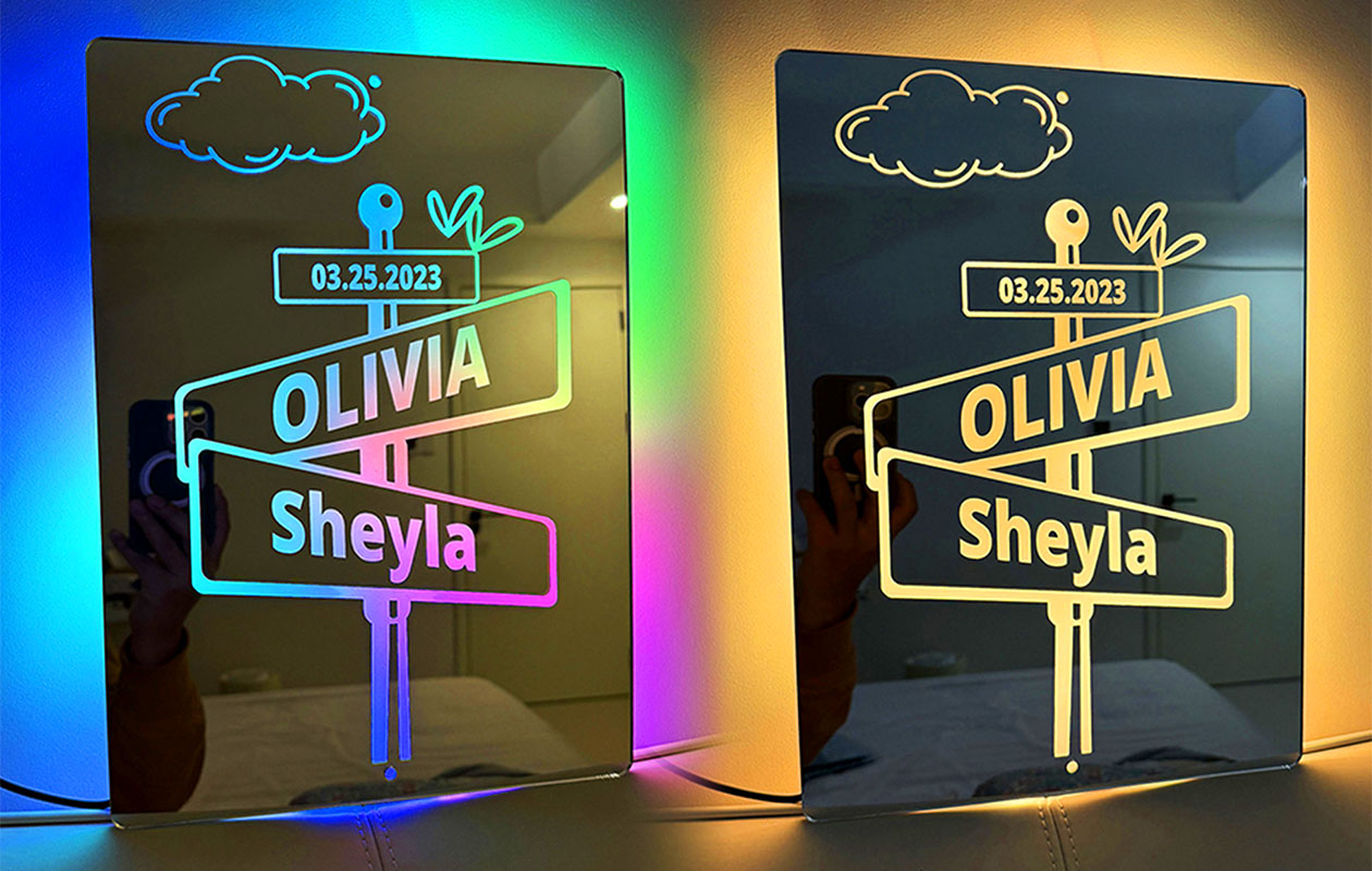 Ontvang €40 korting op je gepersonaliseerde LED-neonspiegel