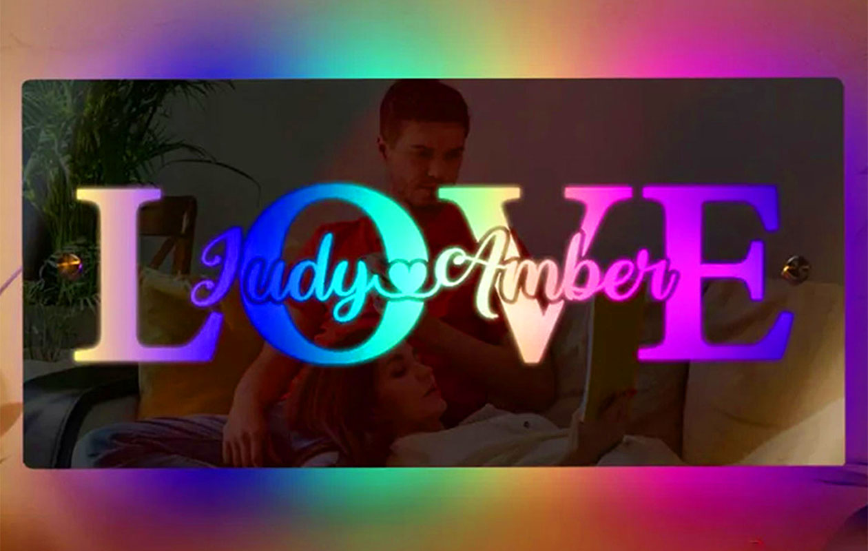 Ontvang €40 korting op je gepersonaliseerde LED-neonspiegel