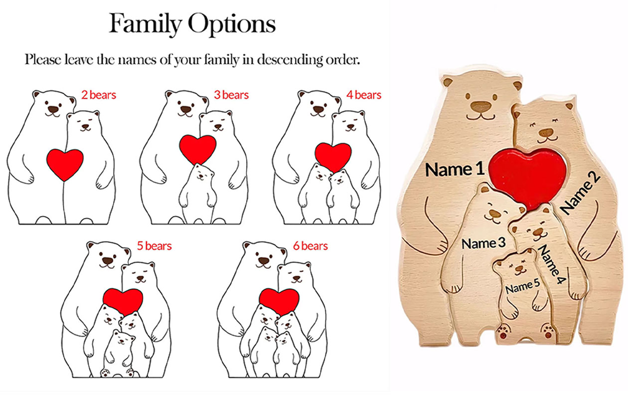  Ontvang €40 korting op een gepersonaliseerde familie puzzel