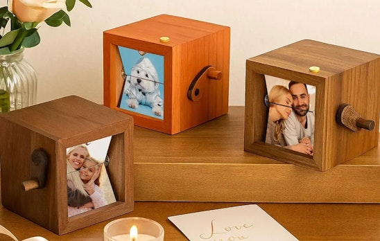 Ontvang €40 korting op een gepersonaliseerde houten fotolijst
