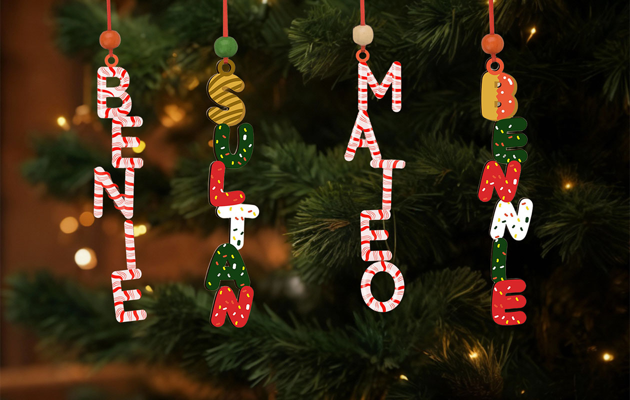 Ontvang €40 korting op een gepersonaliseerde kerstornament