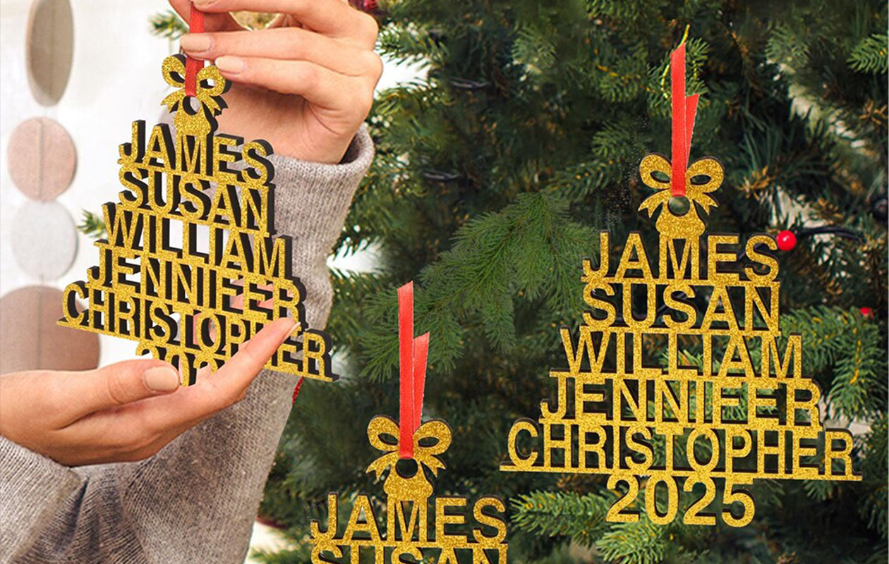 Ontvang €40 korting op een gepersonaliseerde kerstornament