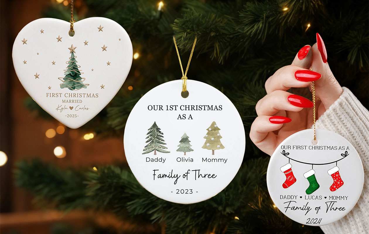 Ontvang €40 korting op een gepersonaliseerde kerstornament