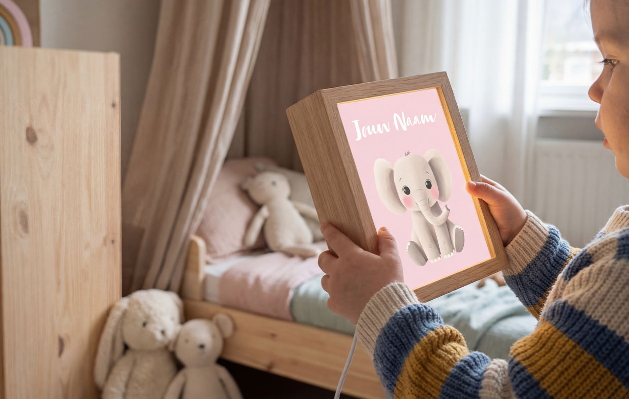 Ontvang €55 korting op je eigen nachtlampje met naam (Keuze uit 1000+ designs)