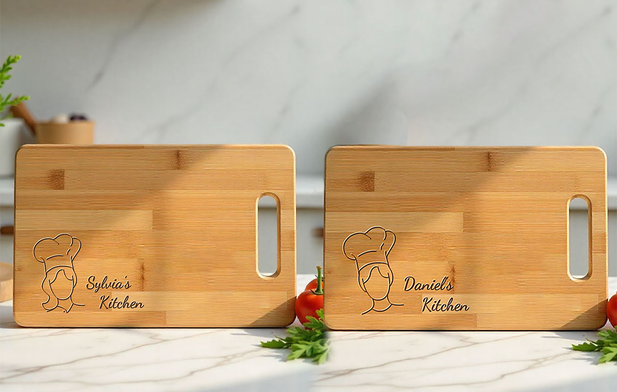 Ontvang €40 korting op een gepersonaliseerde snijplank