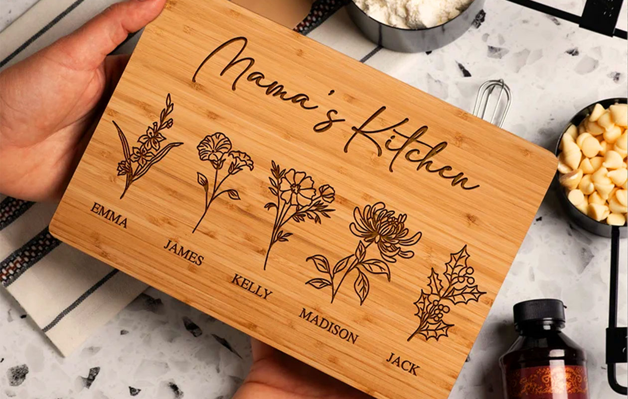 Ontvang €40 korting op een gepersonaliseerde snijplank