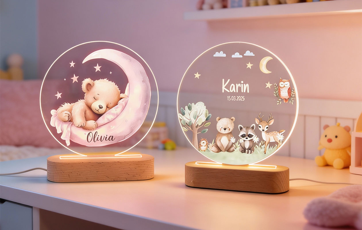 Ontvang €50 korting op een gepersonaliseerd kindernachtlampje