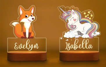 Ontvang €45 korting op een gepersonaliseerd kindernachtlampje