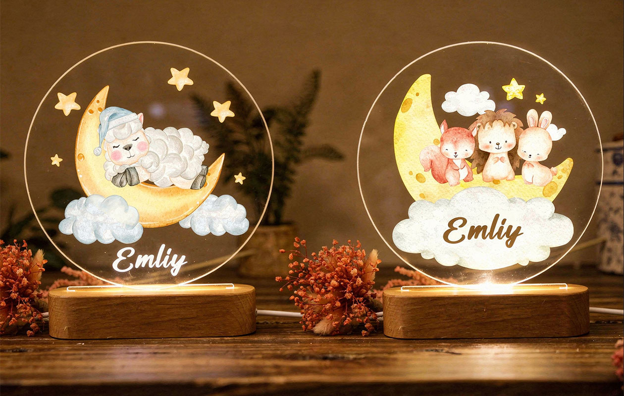 Ontvang €50 korting op een gepersonaliseerd kindernachtlampje