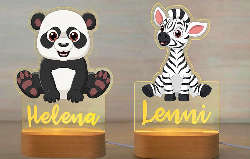 Ontvang €45 korting op een gepersonaliseerd kindernachtlampje