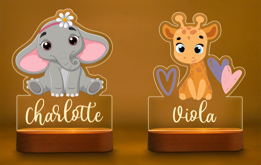 Ontvang €45 korting op een gepersonaliseerd kindernachtlampje