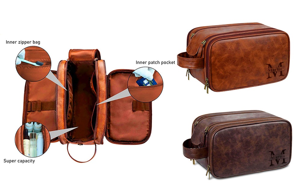  Ontvang €55 korting op jouw toilettas met naam of logo