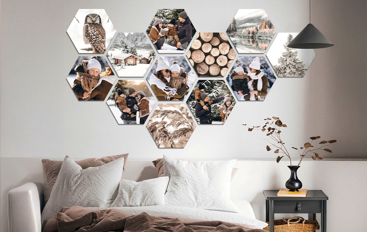 Ontvang €110 korting op een foto op hexagon – 8 stuks (22 x 19 cm)