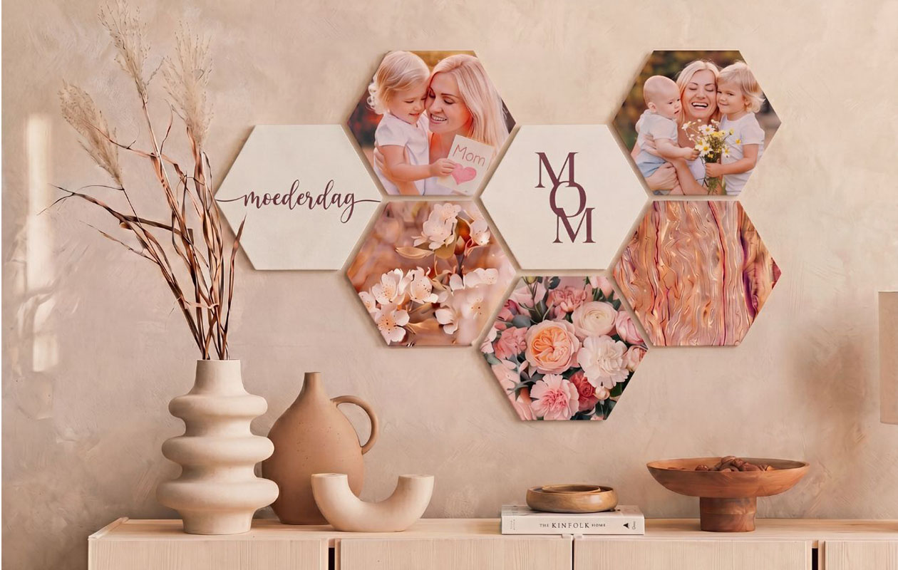 Ontvang €110 korting op een foto op hexagon – 8 stuks (22 x 19 cm)