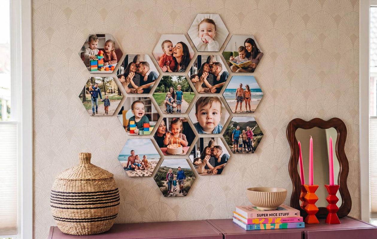 Ontvang €110 korting op een foto op hexagon – 8 stuks (22 x 19 cm)