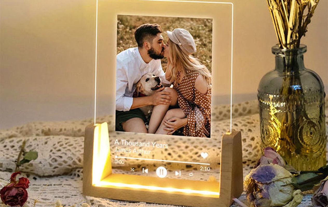 Bon d'achat d'une valeur de 65 € pour une lampe musicale avec photo