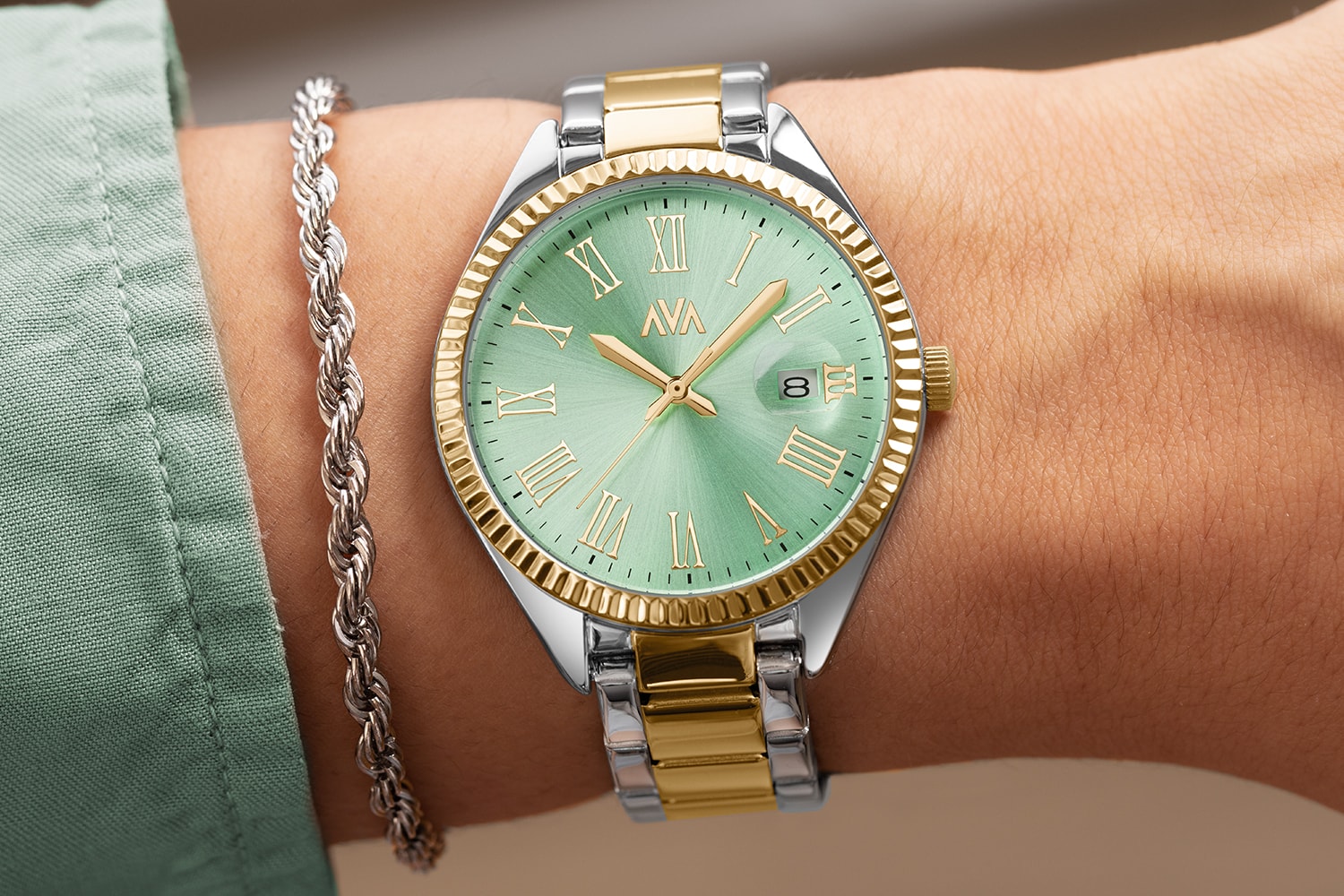 AVA dameshorloge aurora aqua blauw