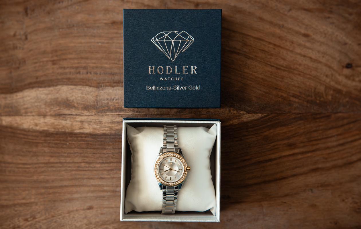 Dameshorloge Hodler Bellinzona - Silver + Gold