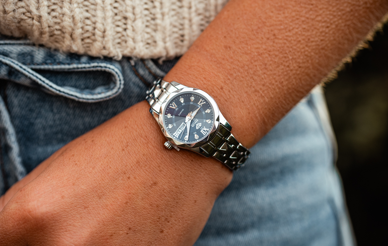 Dameshorloge Hodler Romont - Silver + Blue