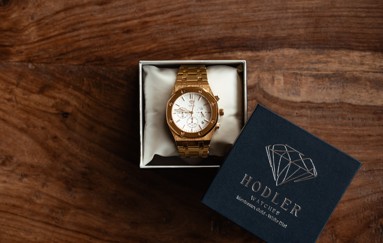 Herenhorloge Hodler Montreaux - Gold + White