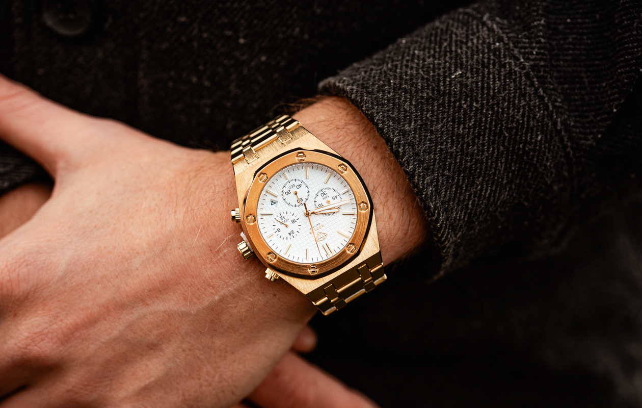 Herenhorloge Hodler Montreaux - Gold + White