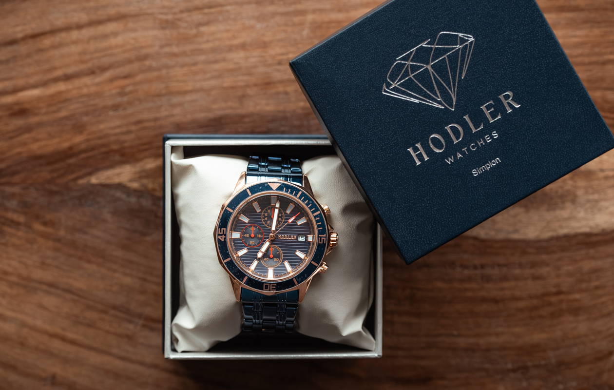 Herenhorloge Hodler Simplon - Blauw