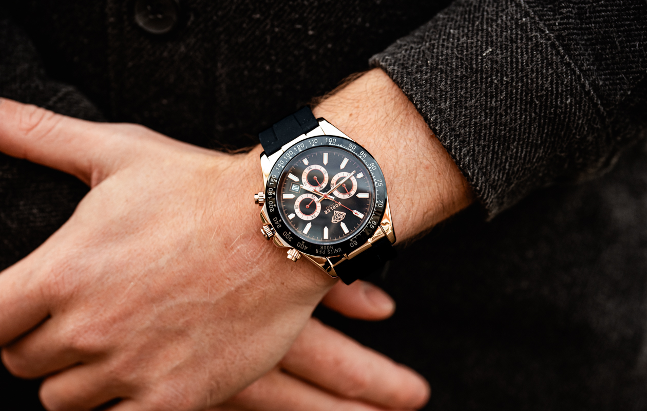 Herenhorloge Hodler Vernier - Black + Roségold