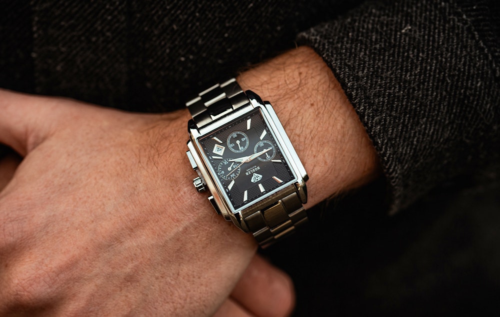 Hodler Veytaux - Herenhorloge (zilver/zwart) 